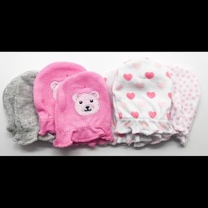 Baby Girls 4 pack Mittens Set